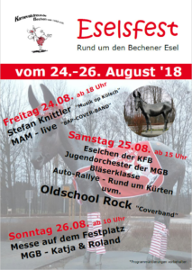 Eselsfest Freitag 24.08.- Rund um den Bechener Esel @ Am Bechener Esel | Kürten | Nordrhein-Westfalen | Deutschland